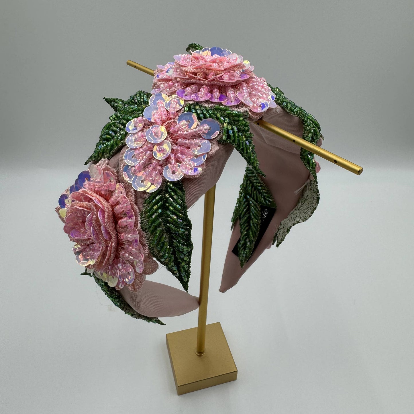 Ole - Floral Sequin Seed Bead Fabric Headband L4548