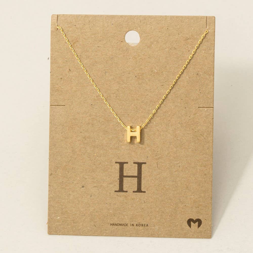 Fame Accessories - Initial Pendant Necklace: AG