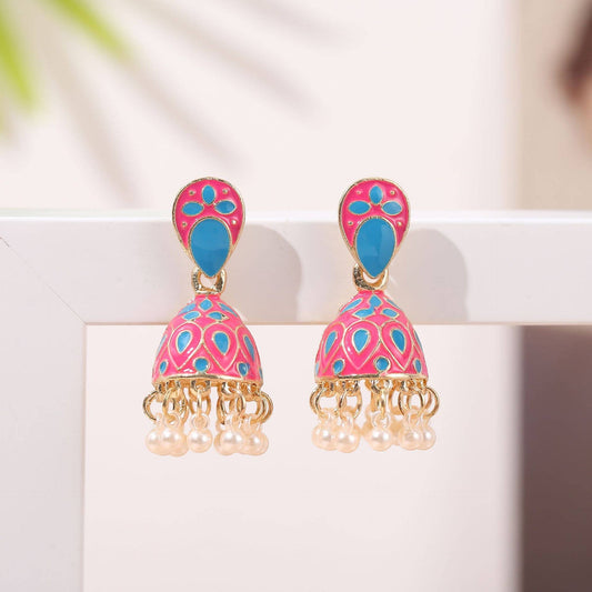 Ole - Bell Tassel Earrings: Pink