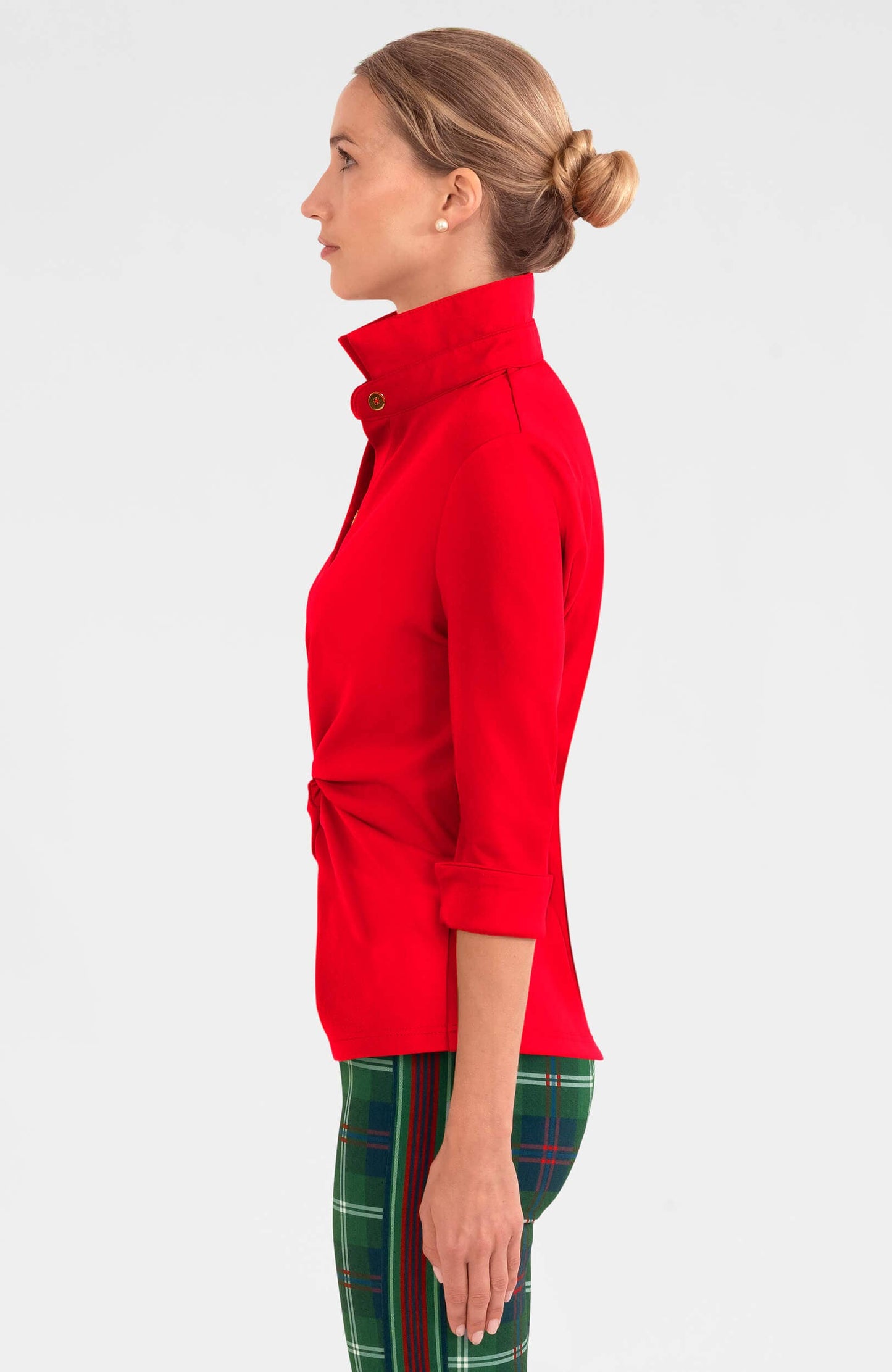 Gretchen Scott LLC - Jersey Twist & Shout Top - Solid: Crimson / M