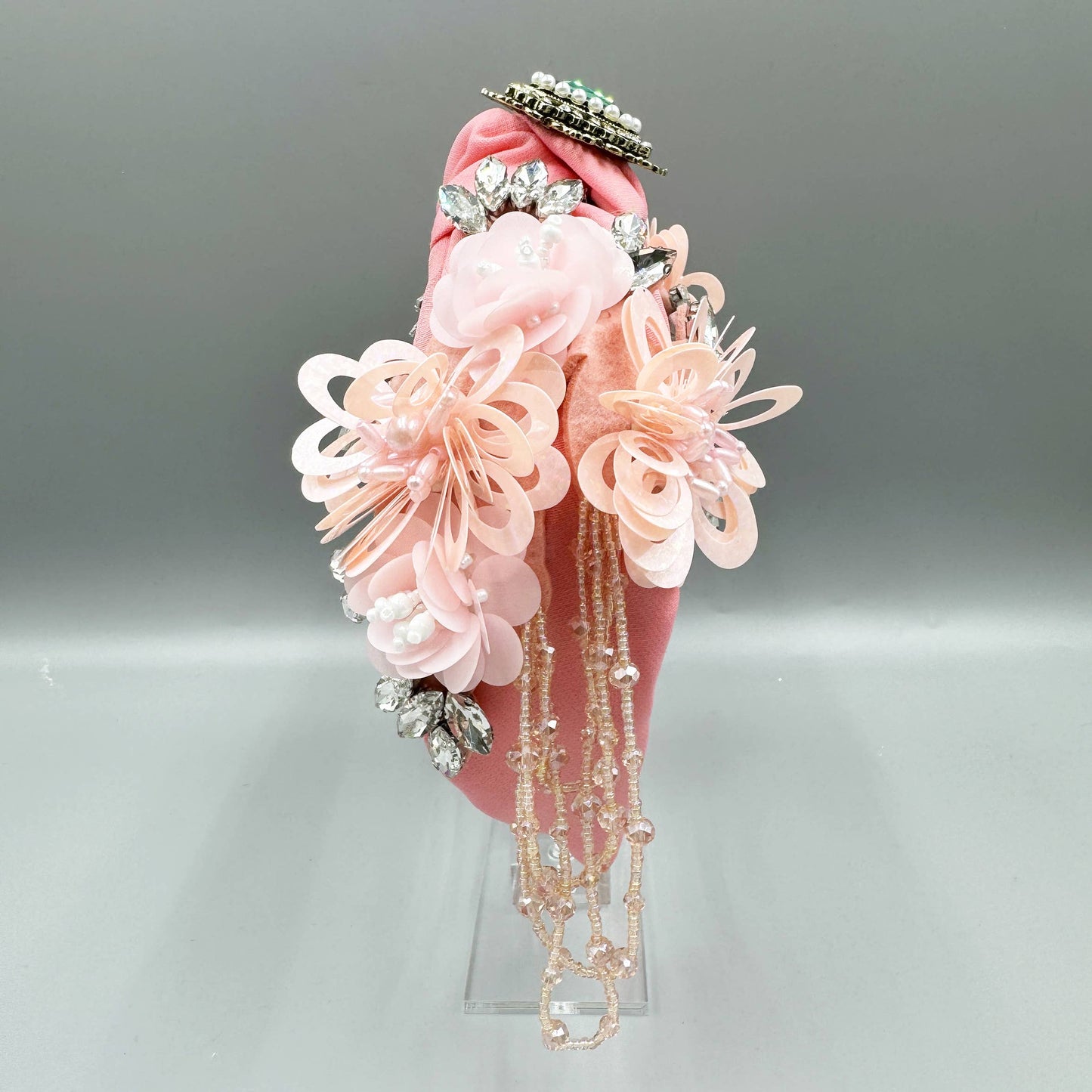 Ole - Floral Seed Bead Tassel Rhinestone Headband