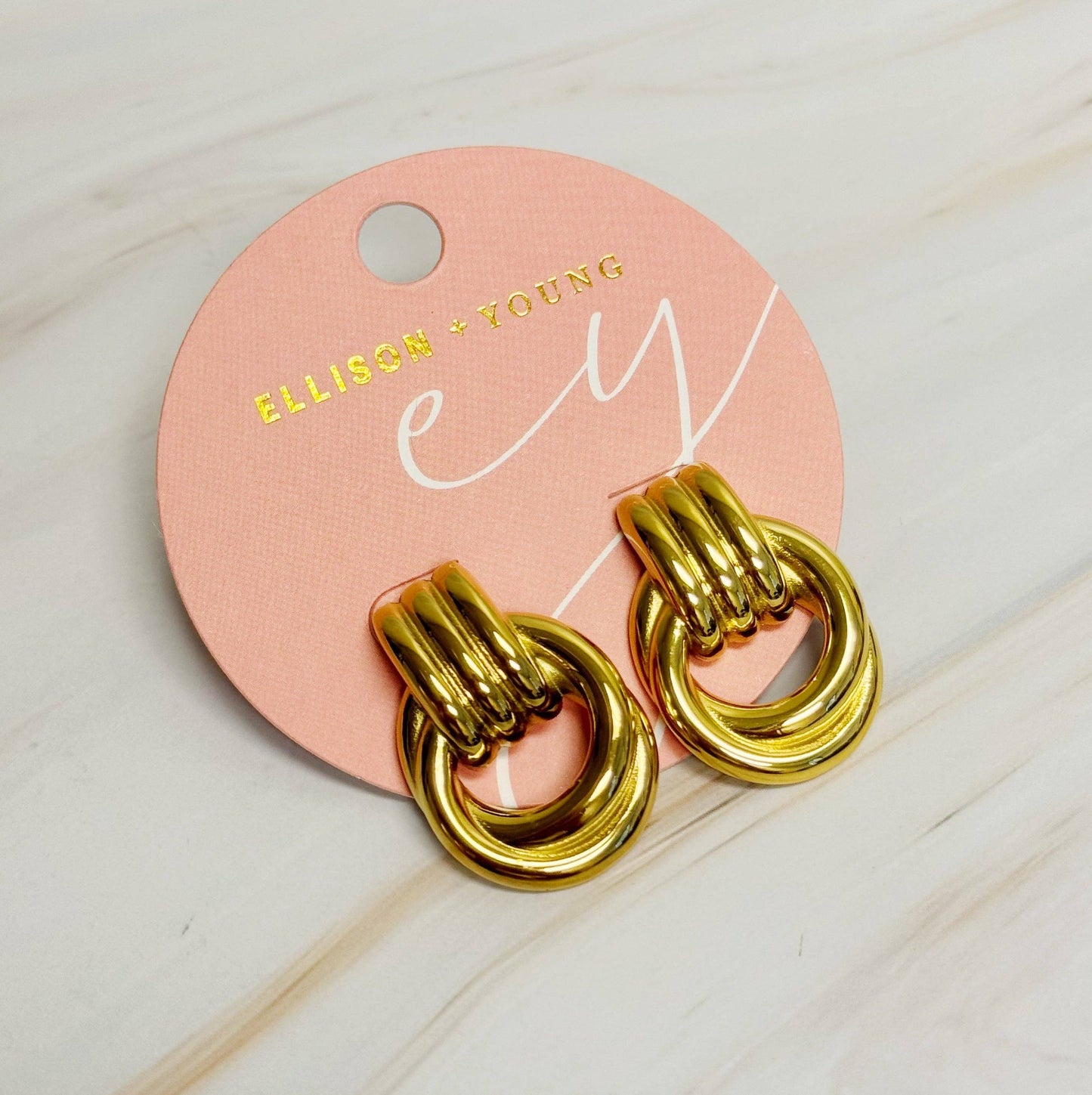 Ellison+Young - Golden Knocker Earrings