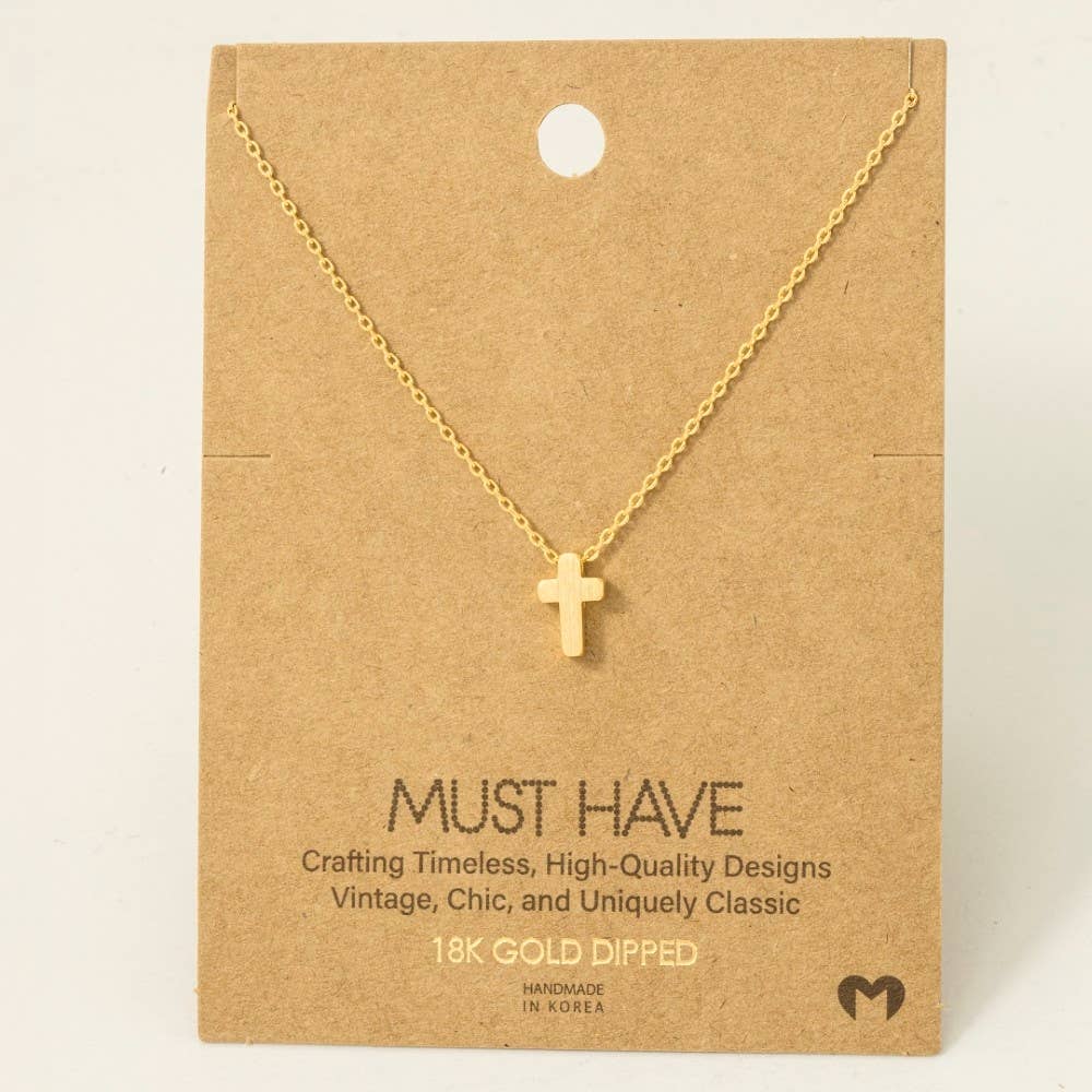 Fame Accessories - Dainty Mini Cross Pendant Necklace: S