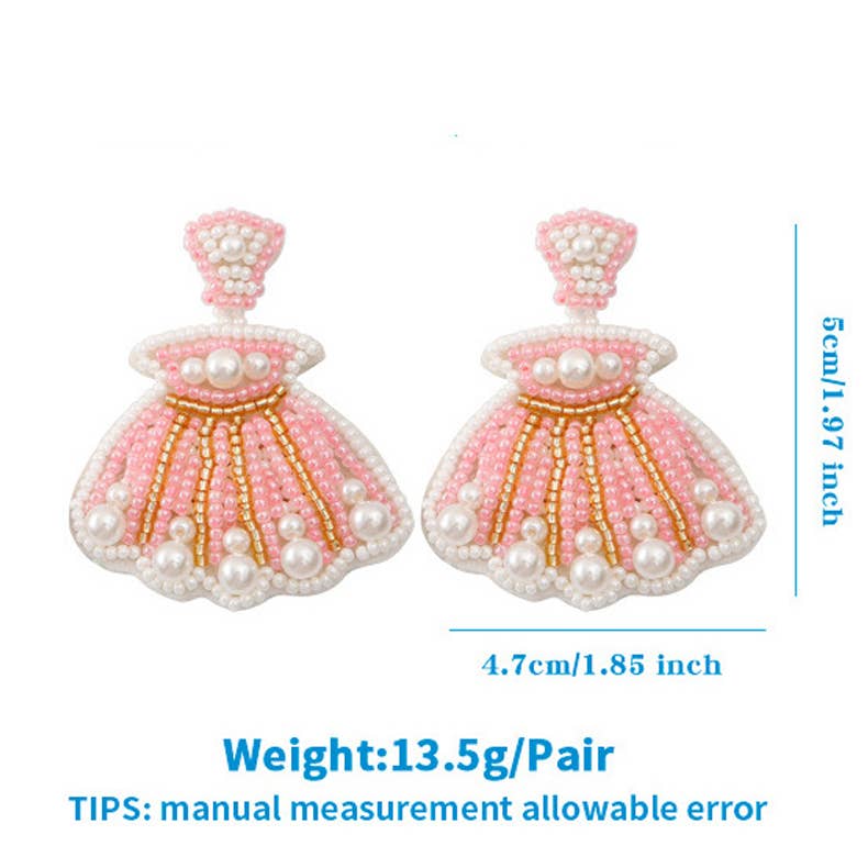 Ole - Summer Sea Shell  Pear Seed Bead Earrings