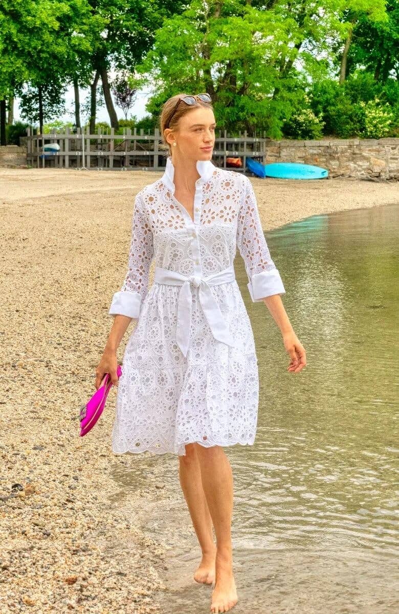 Gretchen Scott LLC - Little Bo Peep Dress - La Di Da: Navy / M