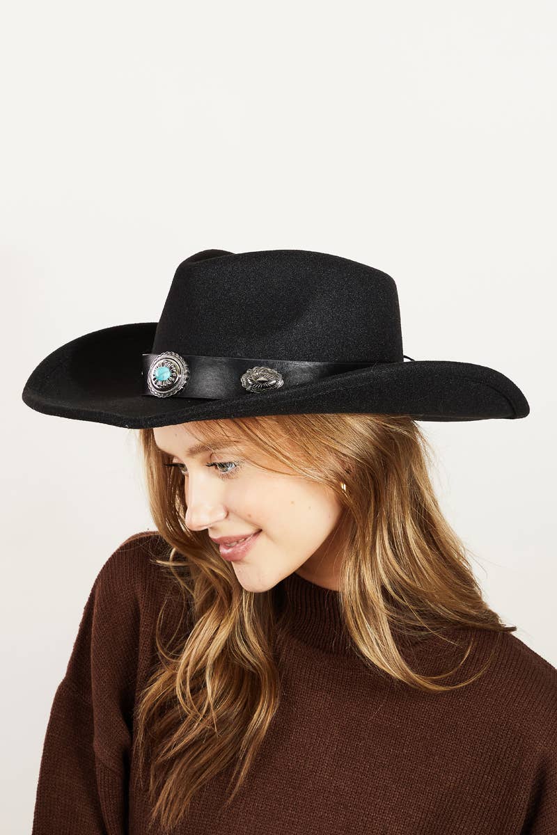 Collections by Fame Accessories - Boho Disc Strap Western Cowboy Hat: IV