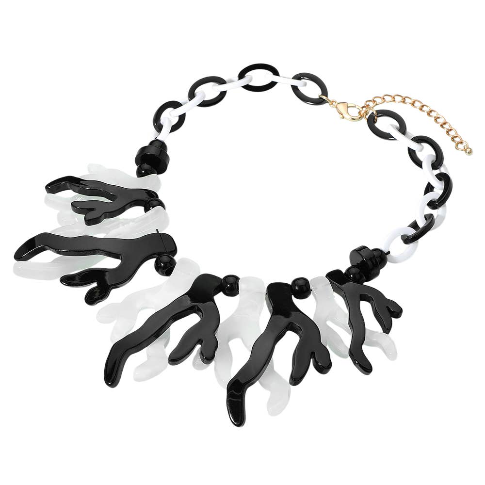 Sensibling Corp. - Celluloid Acetate Coral Beaded Collar Necklace: Red