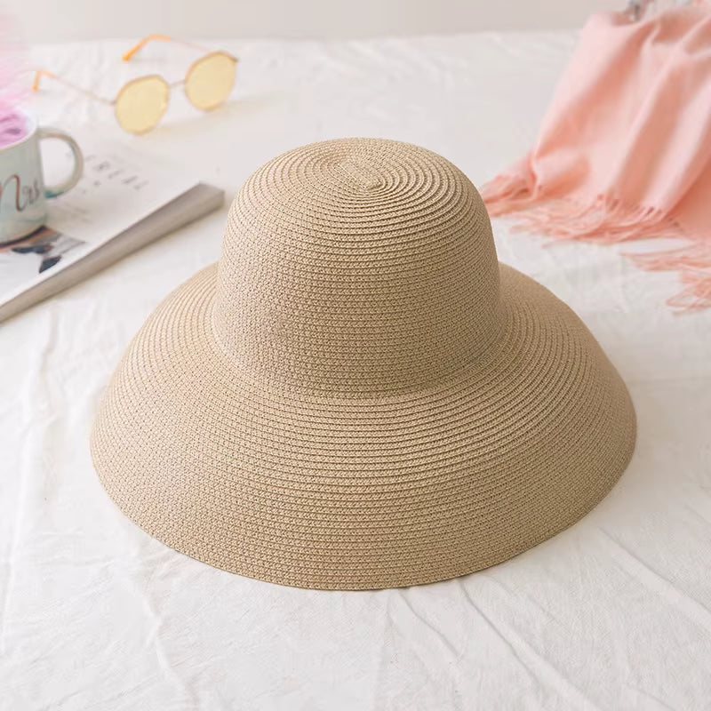 Sun Hat Women'S Cap Hats for Women Men Summer Straw Hat Sun Protection Hats Wide Brim Vintage Protection Fashion Straw Visor