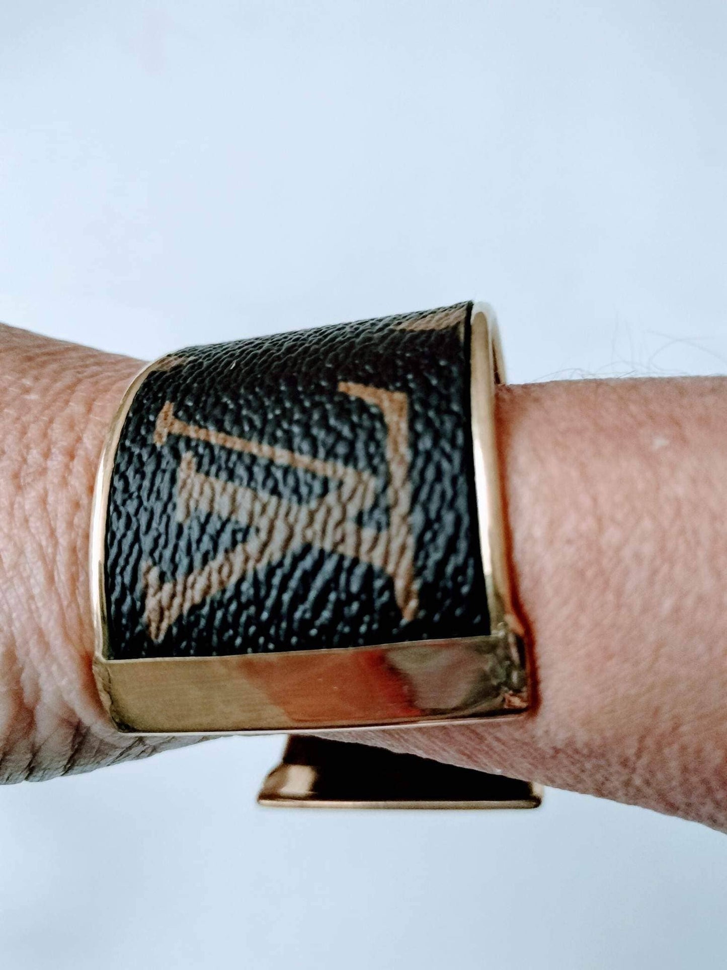 Contagious Couture - Classic Monogram & Gold - Up-Cycled Bangle Cuff