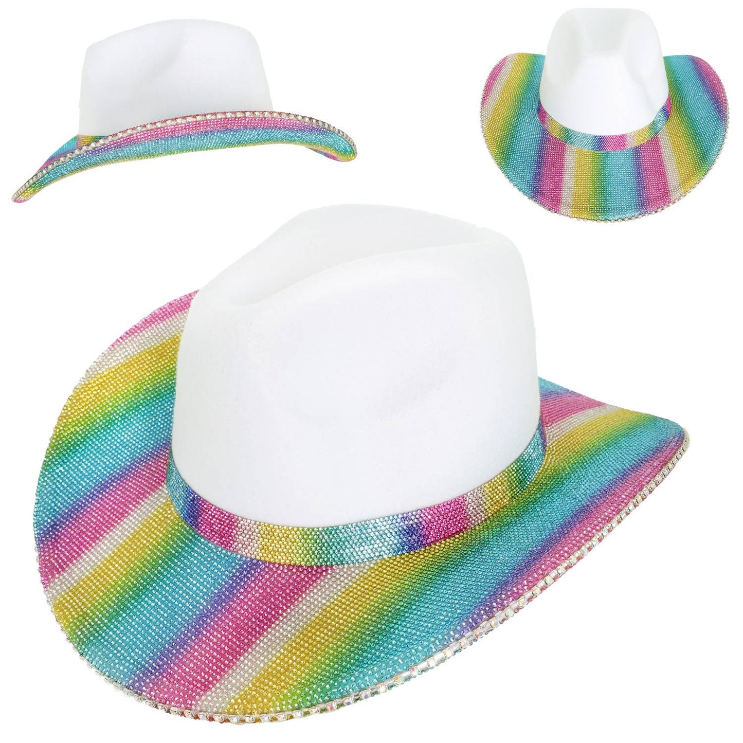 SP Sophia Collection - Fashion Western Rhinestone Embellished Cowboy Hat : American Flag