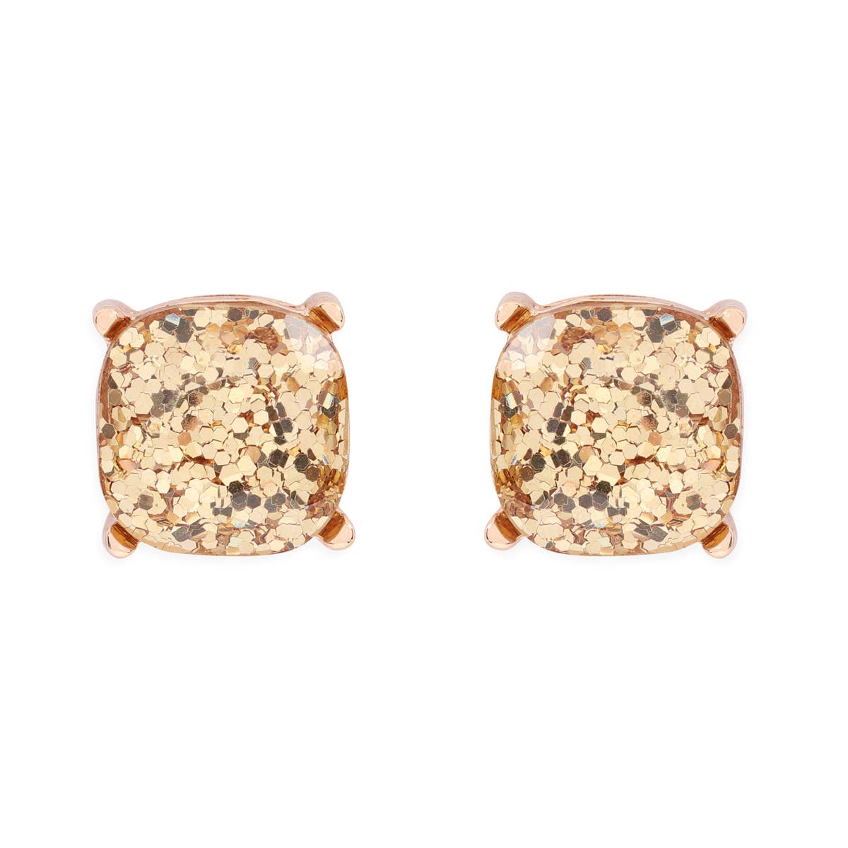 MYS Wholesale Inc - Sparkling Glitter Epoxy Stud Earrings: Gold