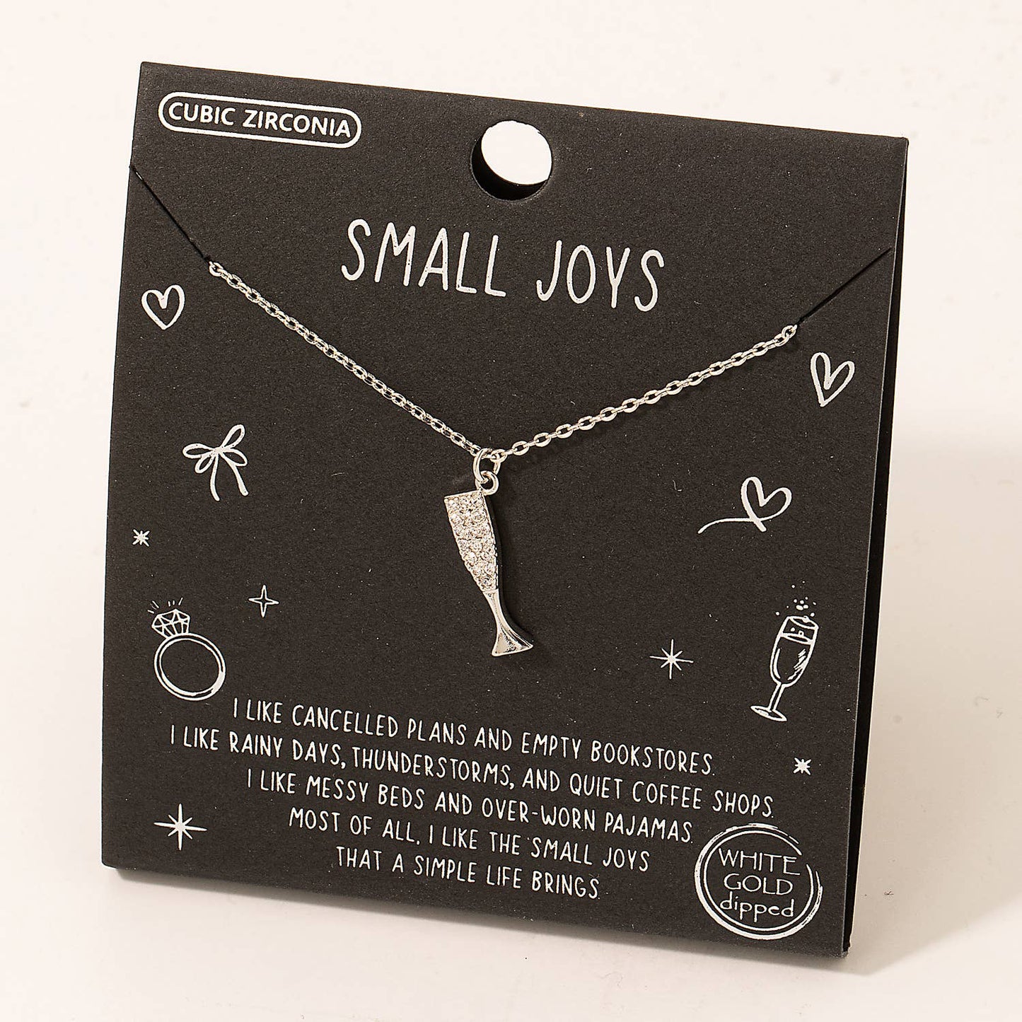 Fame Accessories - Gold Dipped Pave Wine Glass Pendant Necklace: G