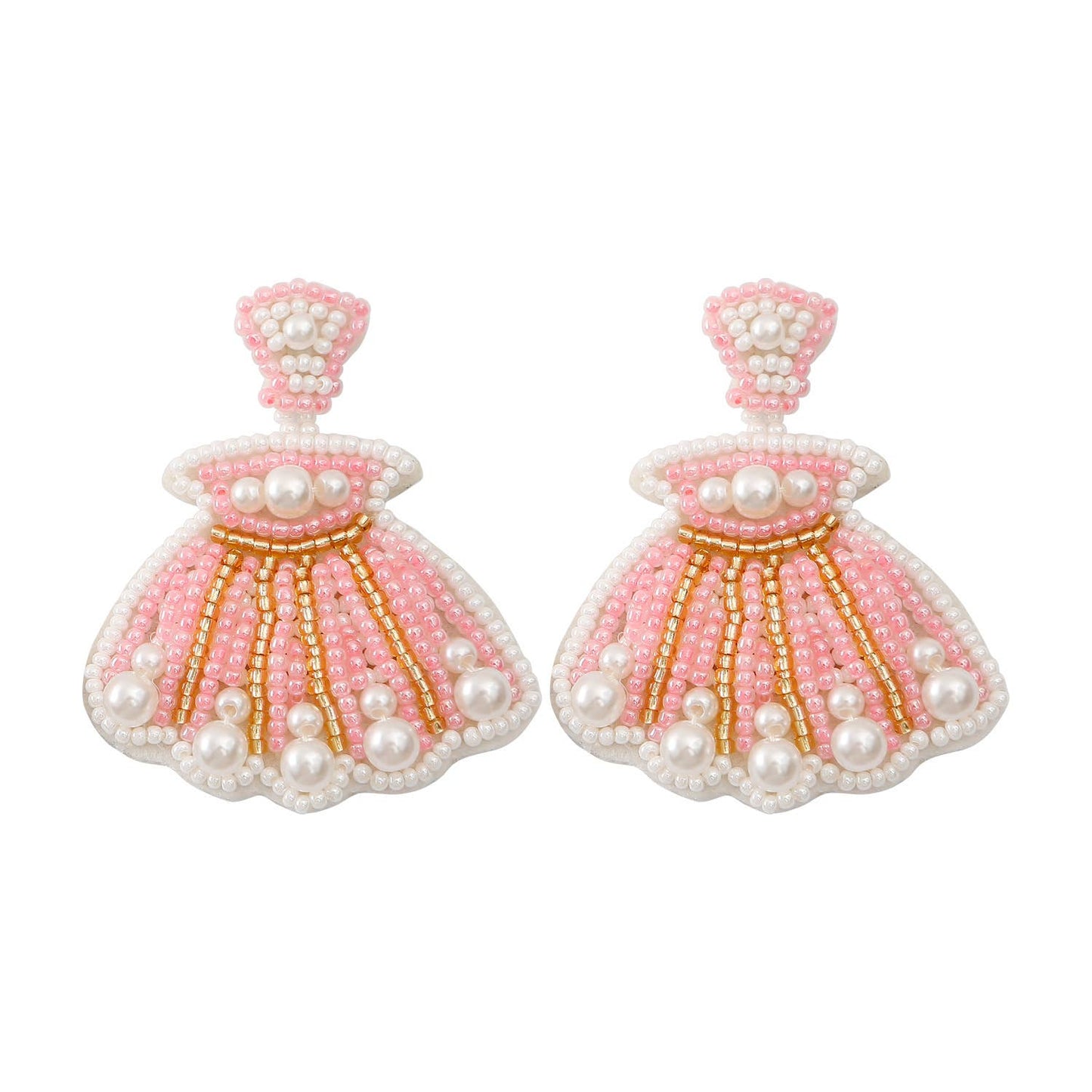 Ole - Summer Sea Shell  Pear Seed Bead Earrings