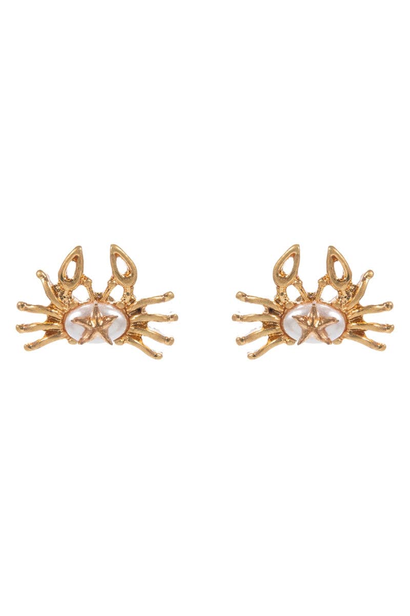 Designature New York - Summer Crab Pearl Hypoallergenic Post Earrings: VG / ONE
