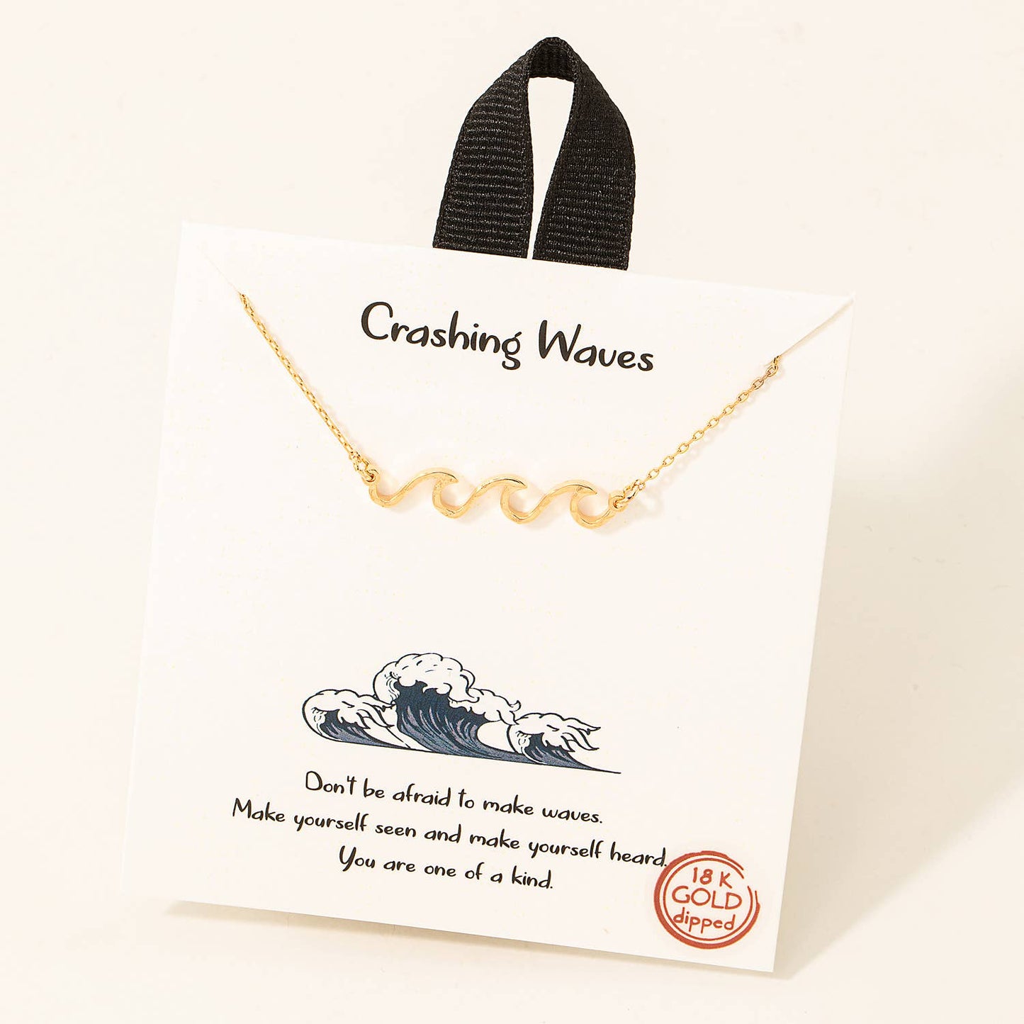 Fame Accessories - Crashing Waves Pendant Necklace: S