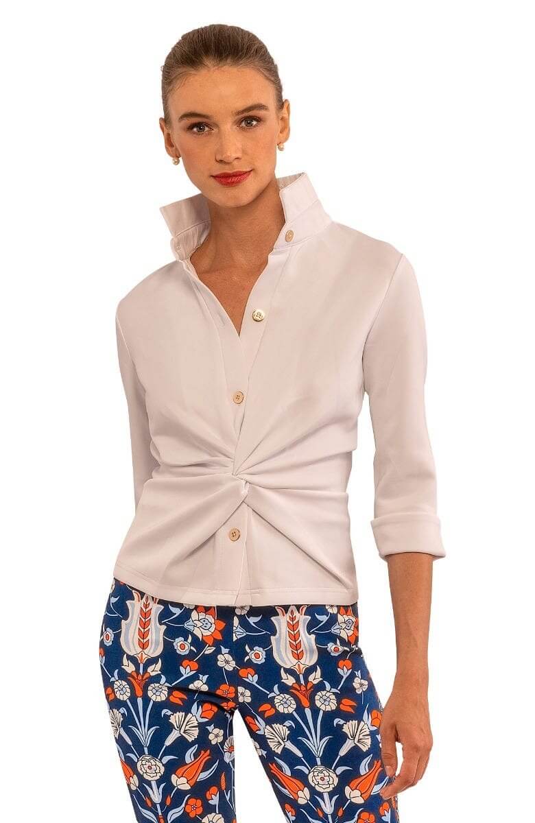 Gretchen Scott LLC - Jersey Twist & Shout Top - Solid: Crimson / M