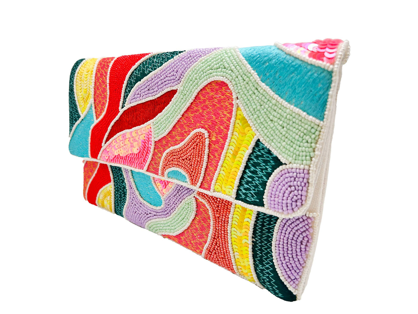 Ole - Abstract Beaded Clutch Bag