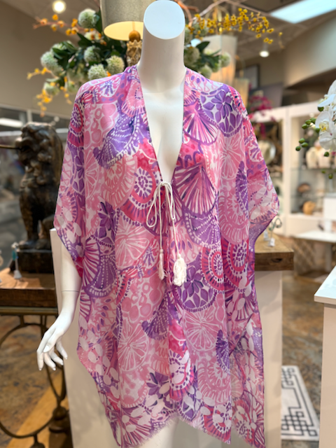 Pretty Persuasions - CP25008 Kimono Ruana Beach Coverup w/String: 03 Blue