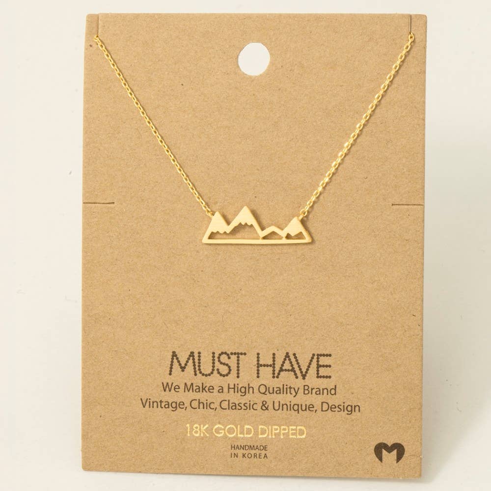 Fame Accessories - Mountain Cutout Pendant Necklace: S