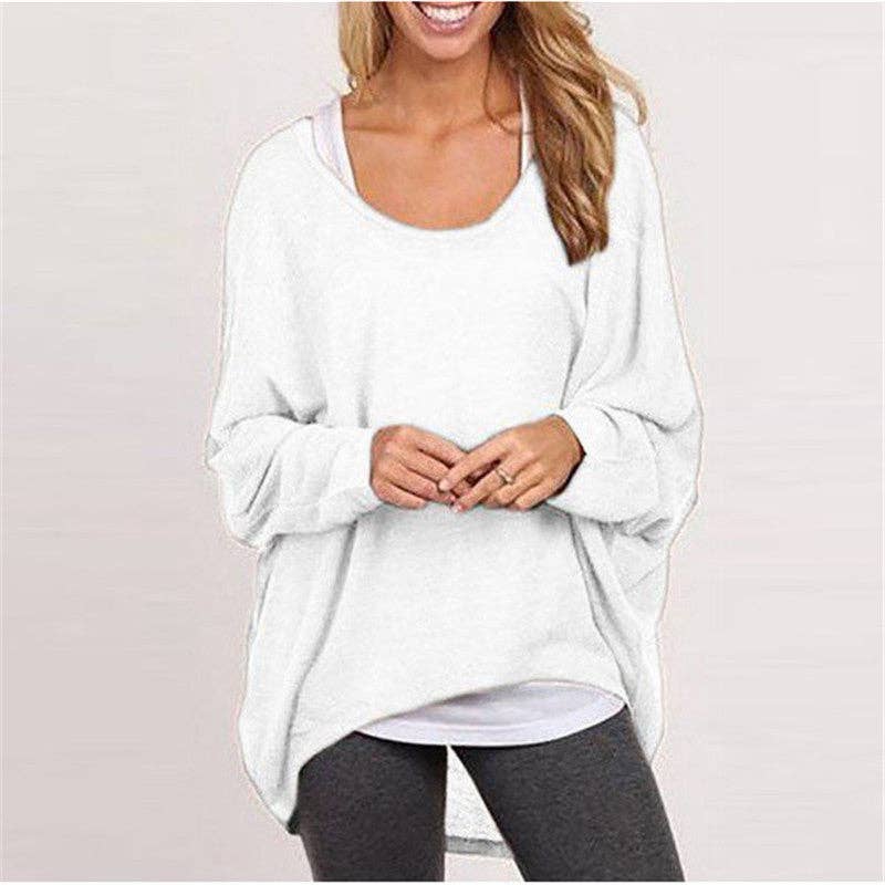 Suhkasana - Women's Oversized Crewneck Knit Pullover Sweater Top: Black / S
