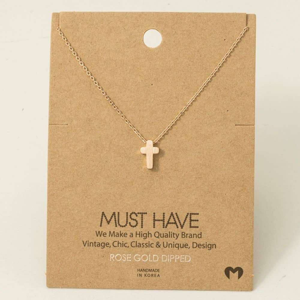 Fame Accessories - Dainty Mini Cross Pendant Necklace: S