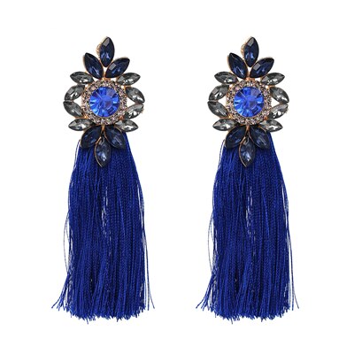 Glamour Rhinestone Hot Pink Tassel Women's Earrings