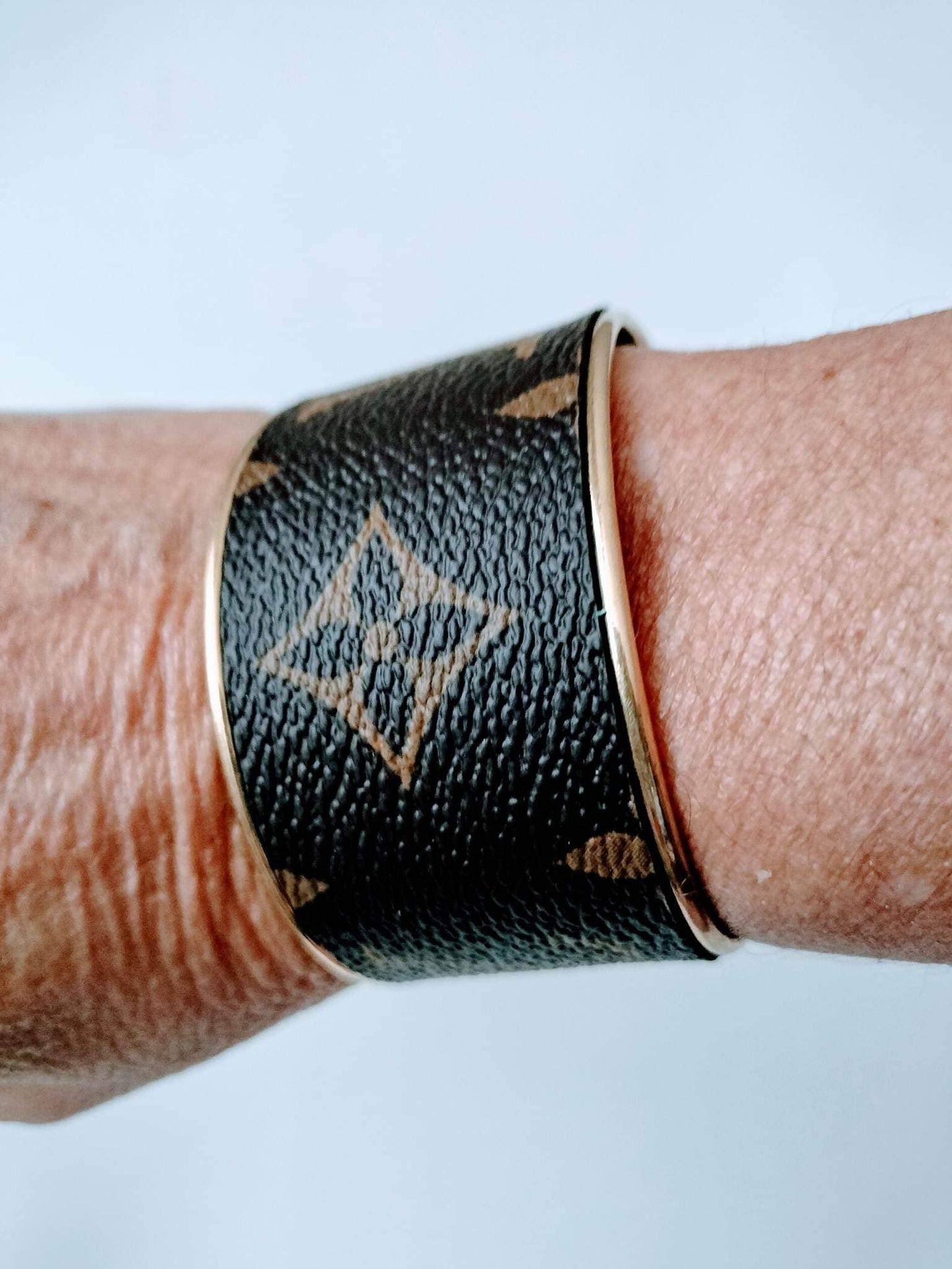 Contagious Couture - Classic Monogram & Gold - Up-Cycled Bangle Cuff