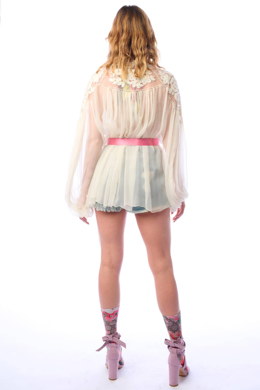 Aratta - Amora Chiffon Hand - Embellished Blouse / Top : Ivory / M