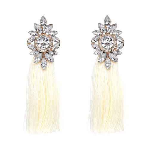 Glamour Rhinestone Hot Pink Tassel Women's Earrings