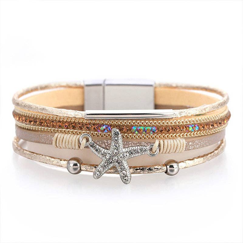 Ole - Seafish Multilayer Magnetic Bracelets B3997: Blue