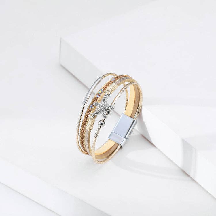 Ole - Seafish Multilayer Magnetic Bracelets B3997: Blue