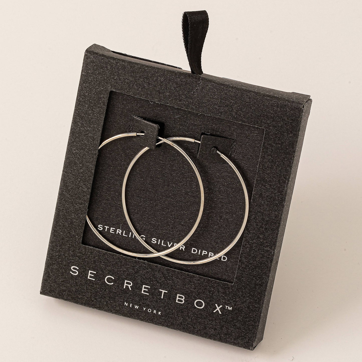 Fame Accessories - Secret Box Gold Dipped Thin Hoop Earrings: GD