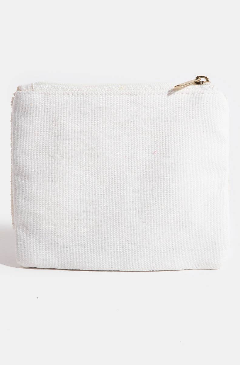 Collections by Fame Accessories - Seed Beaded Shining Heart Coin Purse: Multi