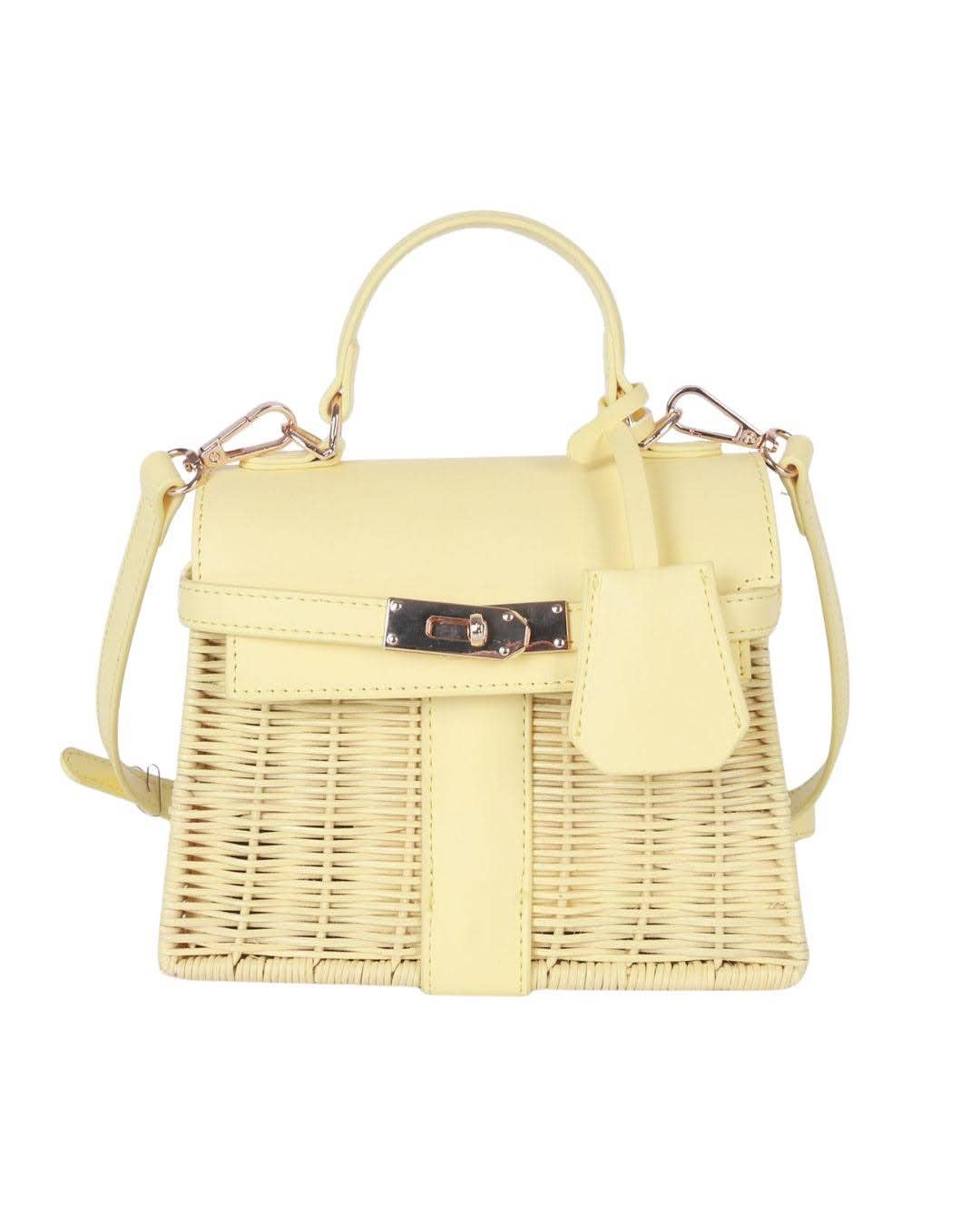 Lisi Lerch - Celine Wicker Handbag- Pastel - WS: Light Pink