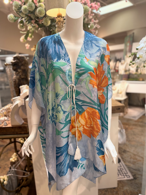 Pretty Persuasions - CP25013 Satin-Feel Kimono Ruana Beach Coverup w/String: 01 Pink