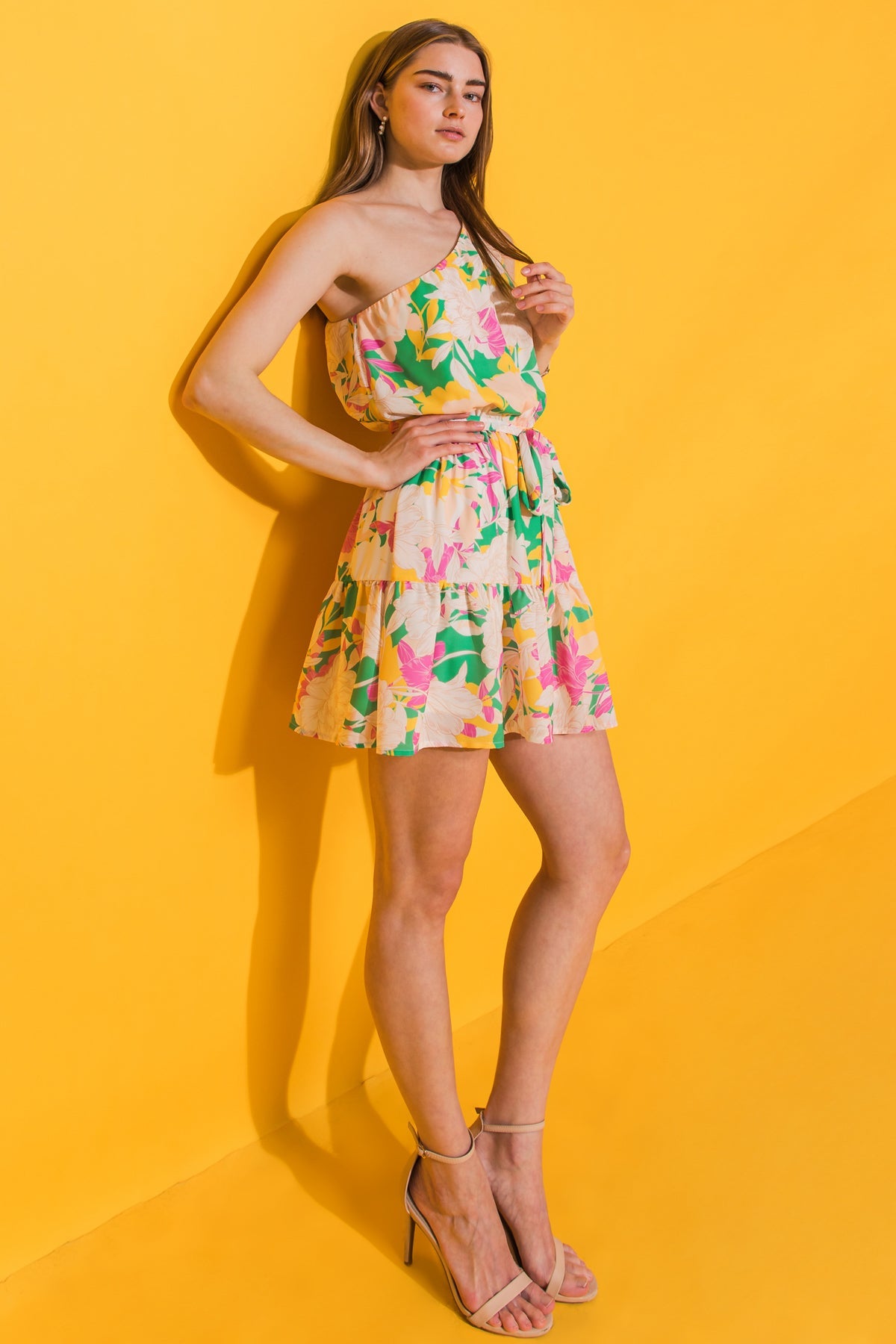 A PIECE OF MY HEART WOVEN MINI DRESS