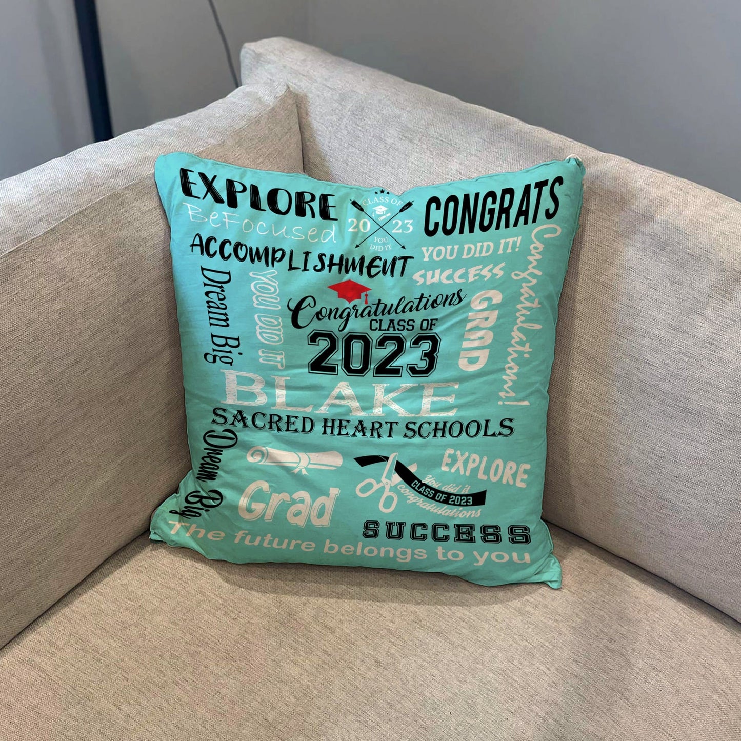 2023 Graduation Throw pillow , Senior pillow, Collage graduation pillow, High School graduation pillow