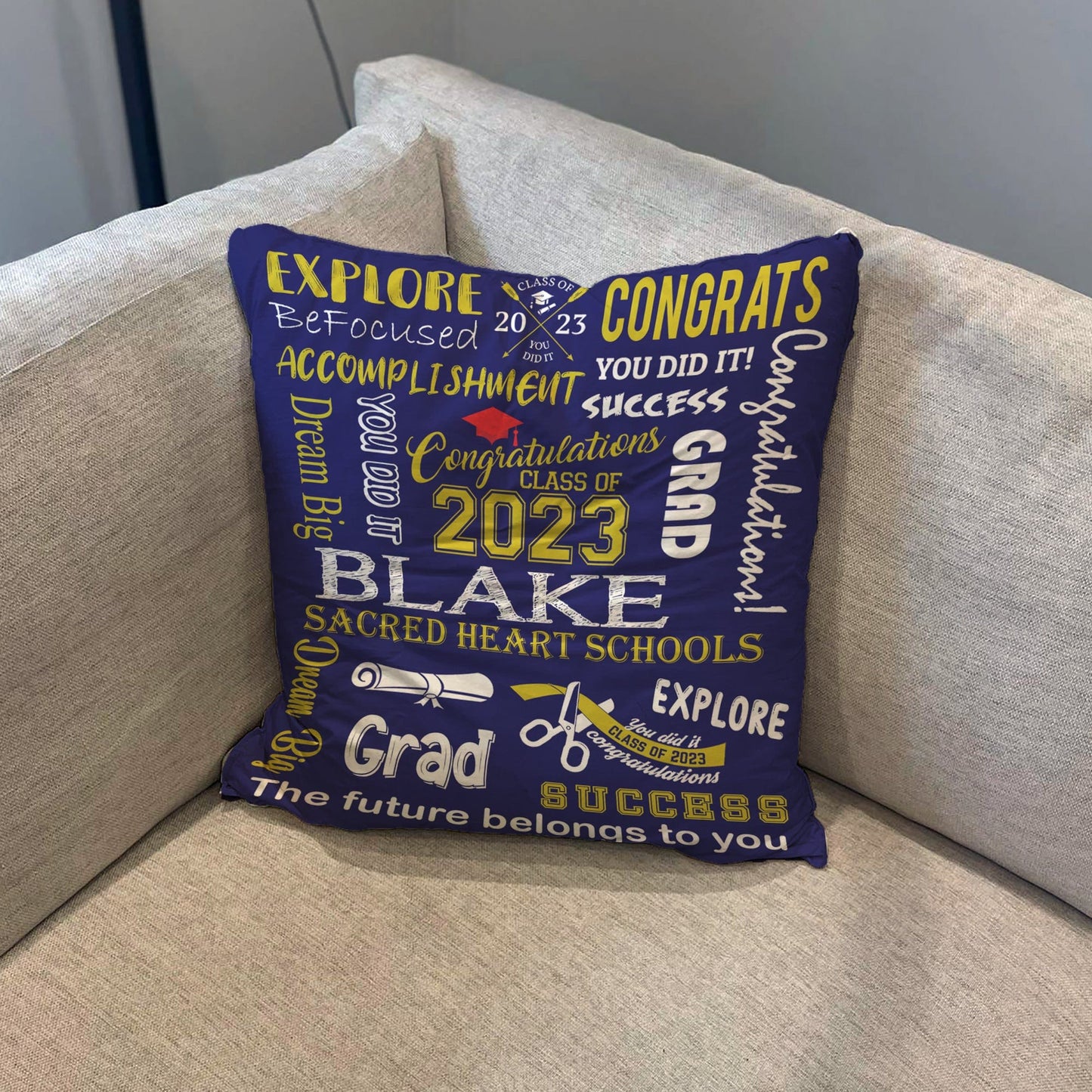 2023 Graduation Throw pillow , Senior pillow, Collage graduation pillow, High School graduation pillow