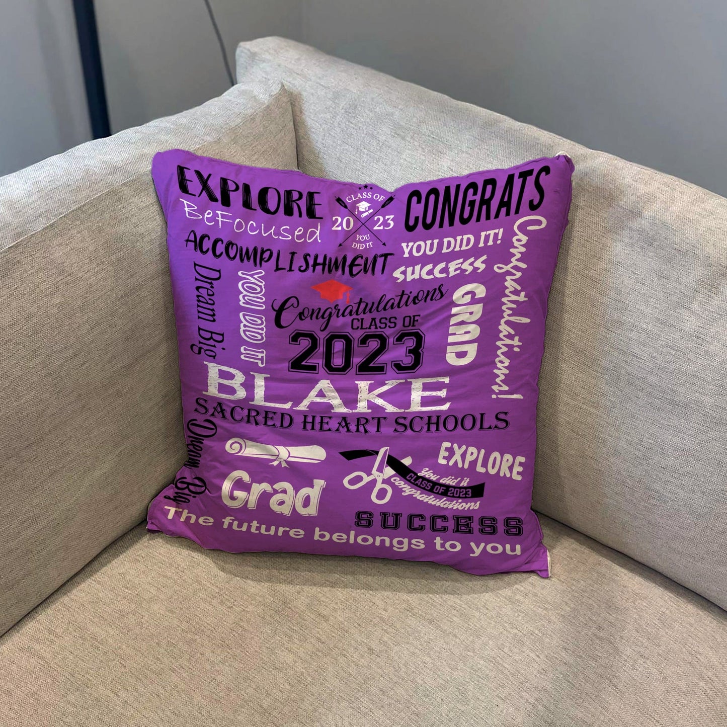 2023 Graduation Throw pillow , Senior pillow, Collage graduation pillow, High School graduation pillow