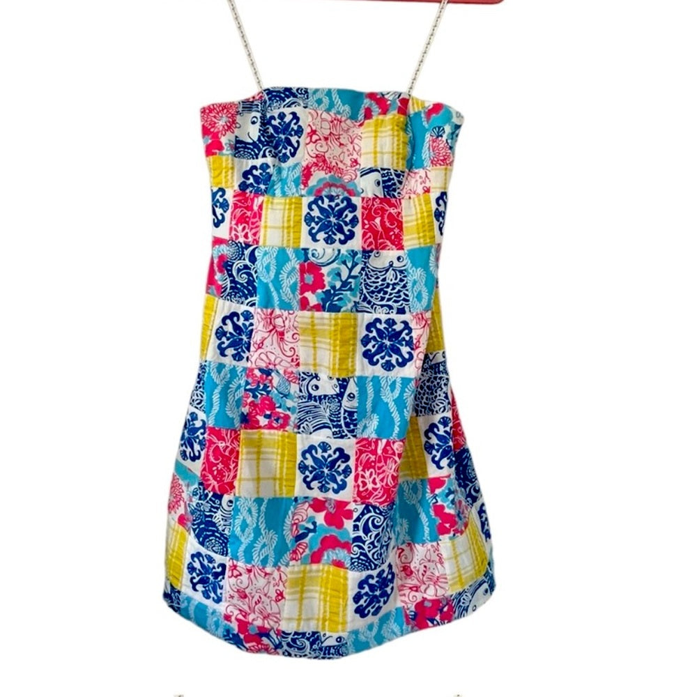 Lilly Pulitzer Casa Marina Patchwork Print Strapless Dress