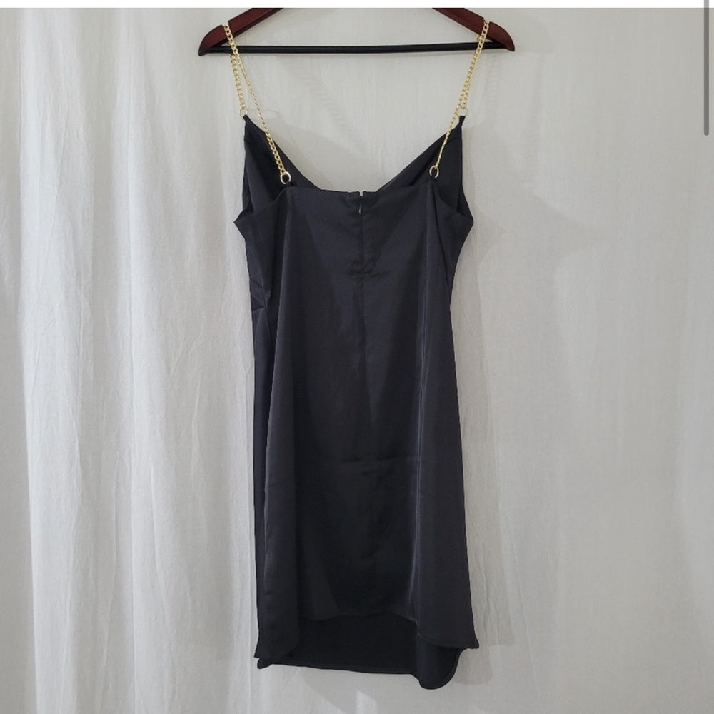 Urban Outfitters Slip Dress W/ Gold Chain Straps Women's Size L