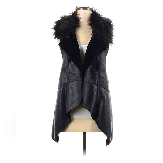 Bagatelle Black, Faux Fur Vest, Medium.