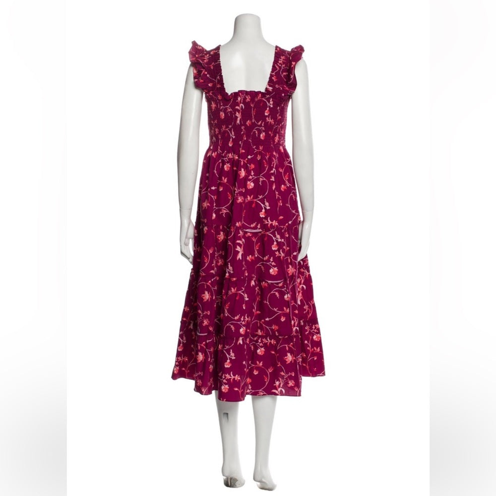 Hill House Ellie Nap Dress Burgundy Botanical Poplin