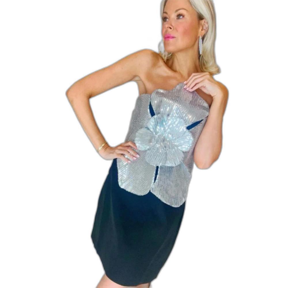 Stunning Silver Flower Dress - Perfect for Special Occasions