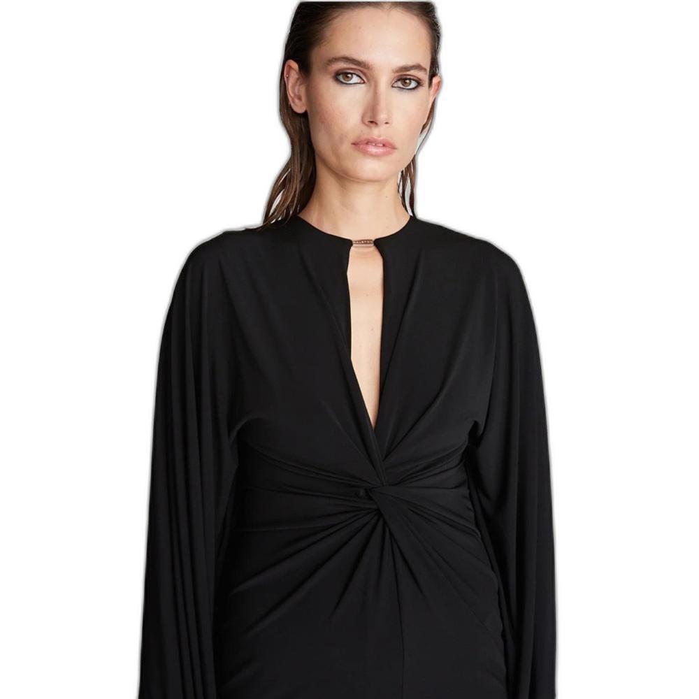 Halston Heritage Elegant Black Mini Dress with Knot Details