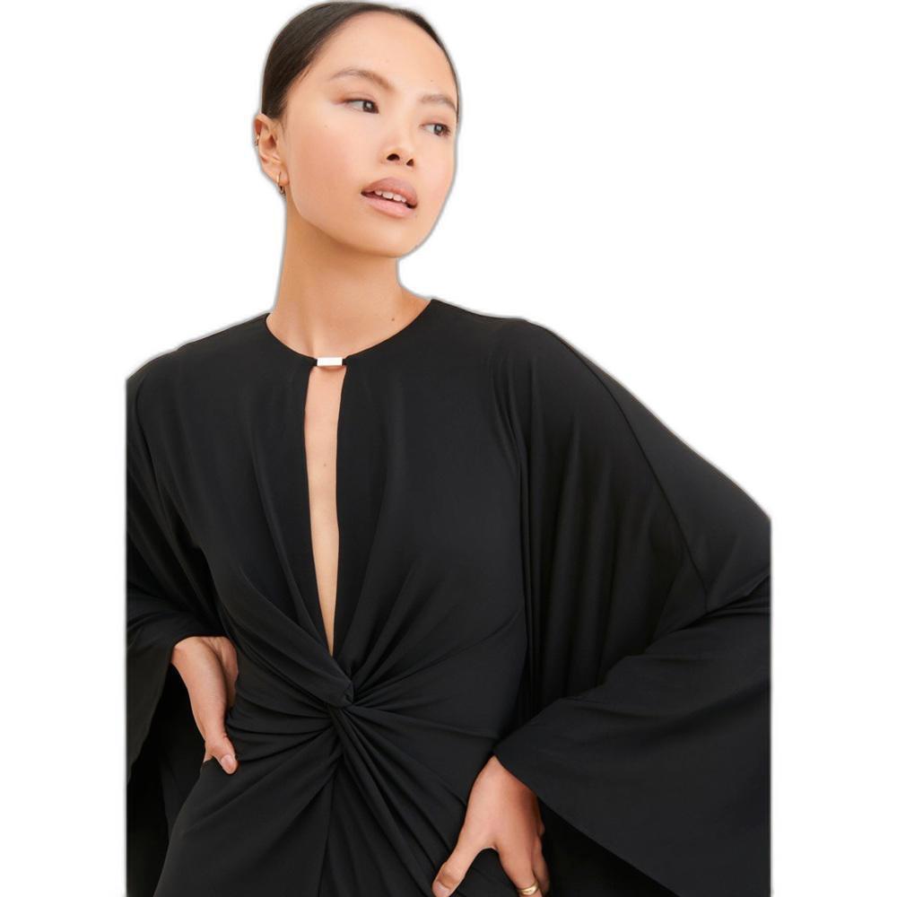 Halston Heritage Elegant Black Mini Dress with Knot Details