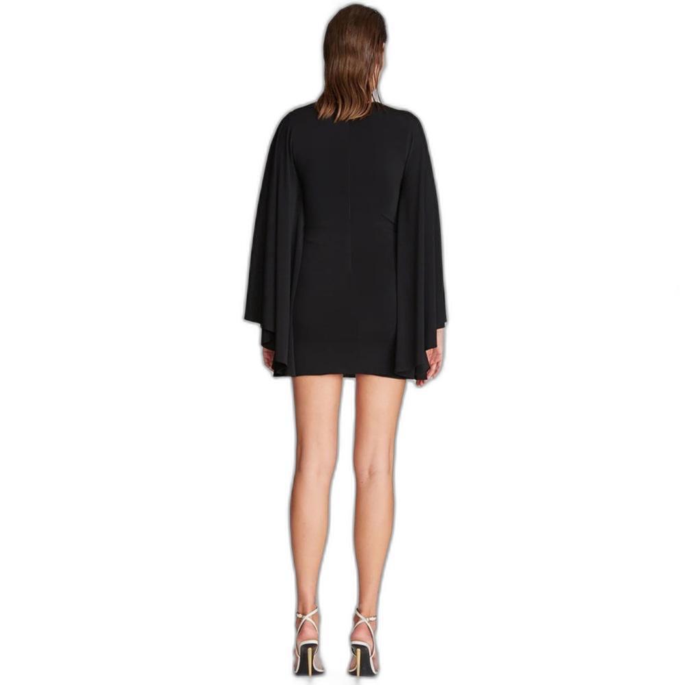 Halston Heritage Elegant Black Mini Dress with Knot Details