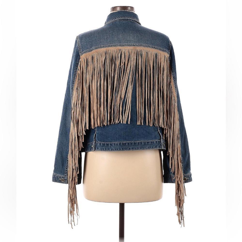 Chico's Platinum Fringe Denim Jacket - Stylish & Trendy