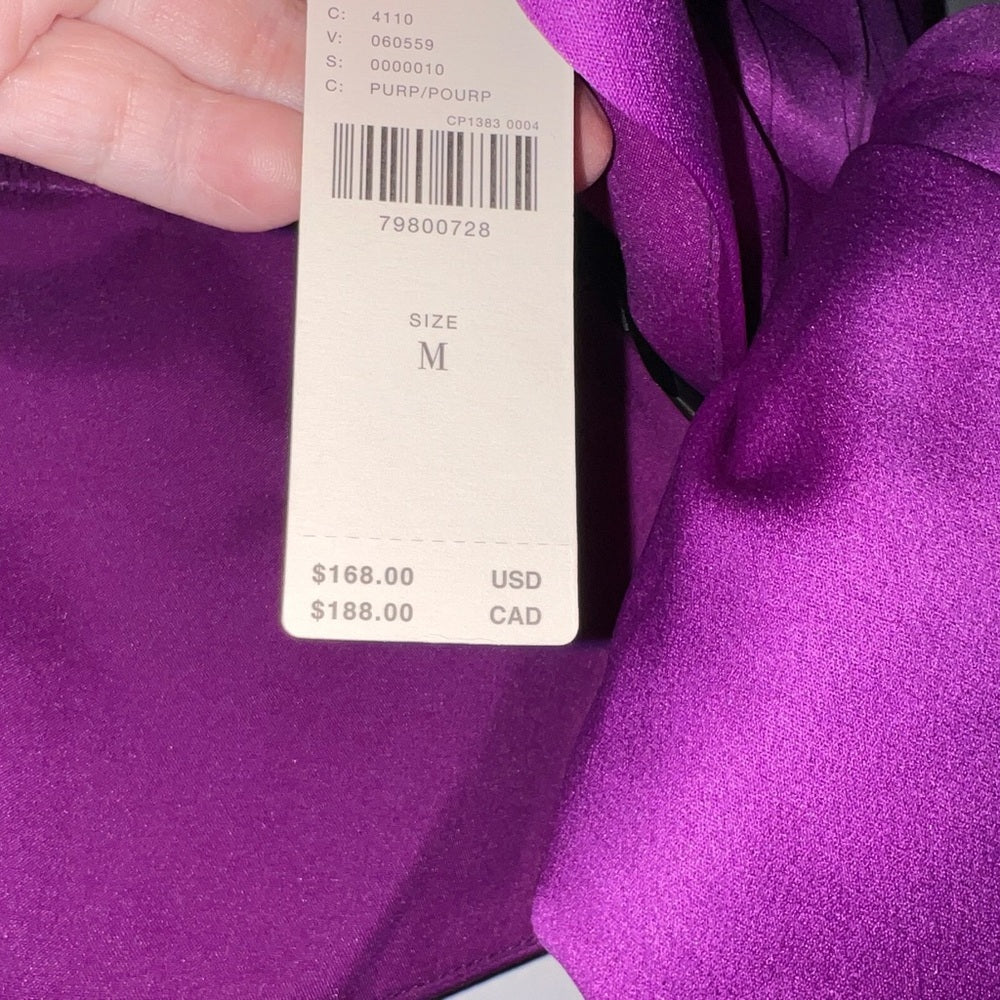 Anthropologie Atsu Strapless Bow Top Purple Medium Tube Corsage