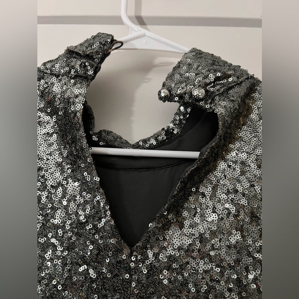 Anthropologie Sunday in Brooklyn Luna Silver Sequined
Blouse